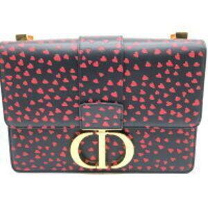 Christian Dior Montaigne Heart Black Red Two Tone Calfskin Shoulder Bag
